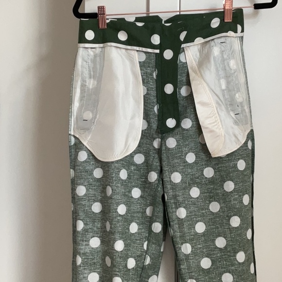 ZARA Light Summer Pants. Green & White Flat smooth Front with pockets. - Picture 8 of 8